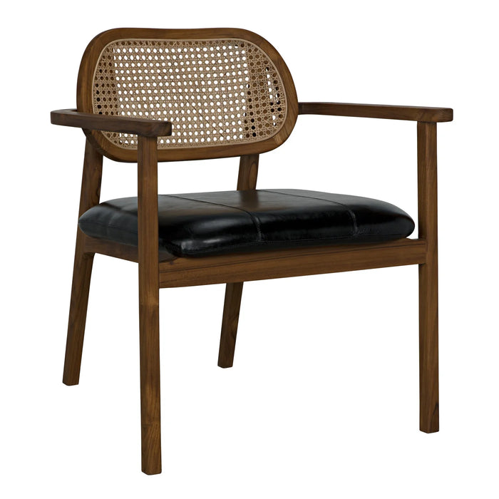 Noir Furniture - Tolka Chair, Teak with Leather Seat - AE-234T - GreatFurnitureDeal
