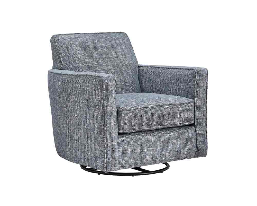 Southern Home Furnishings Jonah Foam Swivel Glider Chair in Grey