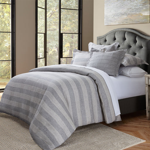 AICO Furniture - Albany 5 Piece Queen Duvet Set"Gray - BCS-QD05-ALBNY-GRY - GreatFurnitureDeal