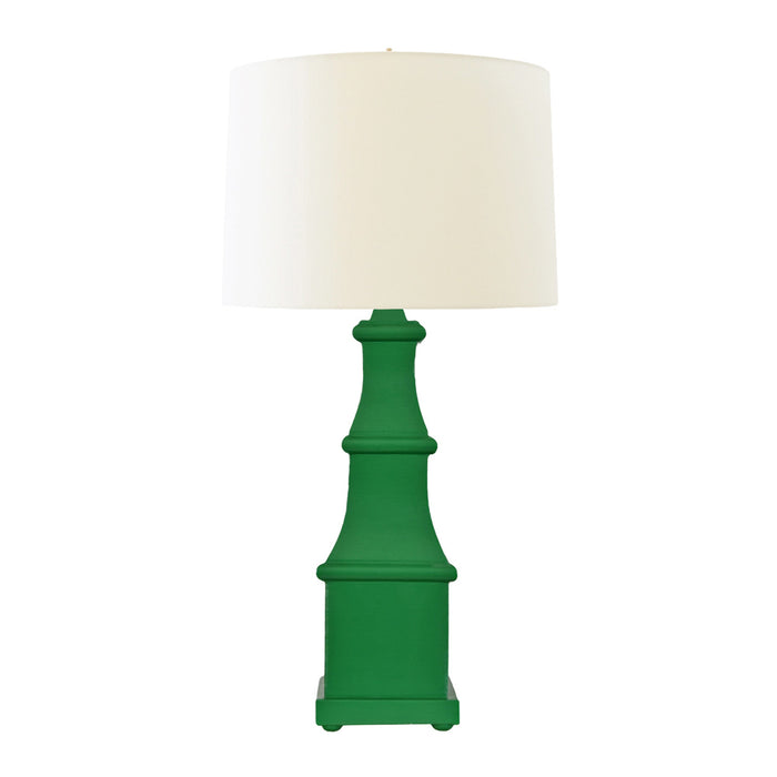Worlds Away - Allegra Handpainted Tiered Tole Table Lamp in Green - ALLEGRA GR