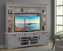 Parker House - Americana Modern 92" TV Console with Hutch and LED Lights in Dove - AME#92-4-DOV - GreatFurnitureDeal