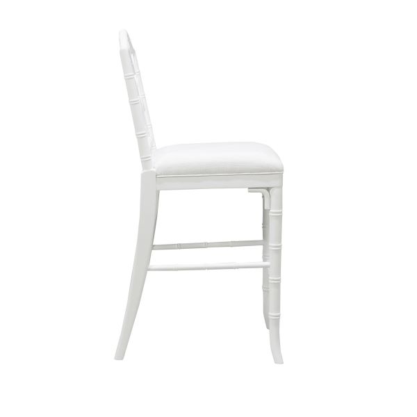 Worlds Away - Bamboo Counter Stool in White Lacquer - ANNETTE WH - GreatFurnitureDeal