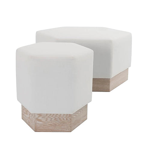Worlds Away - Asher Stool in White - ASHER CO WHL - GreatFurnitureDeal