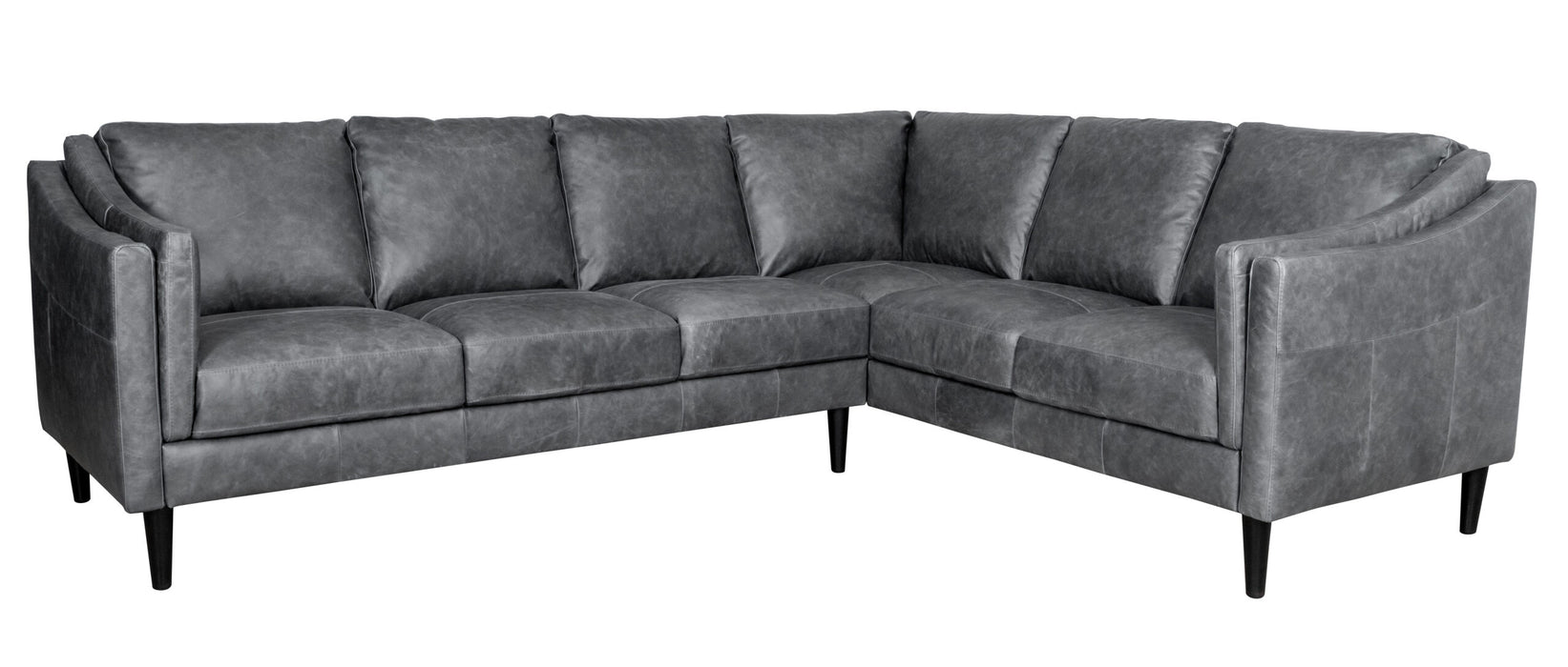 Mariano Italian Leather Furniture - Ava Italian Leather Bomber Gray Sectional - LUK-AVA-SEC-BOMBER GRAY