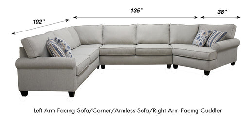 Mariano Italian Leather Furniture - Avent High Performance Fabric Sectional - GreatFurnitureDeal