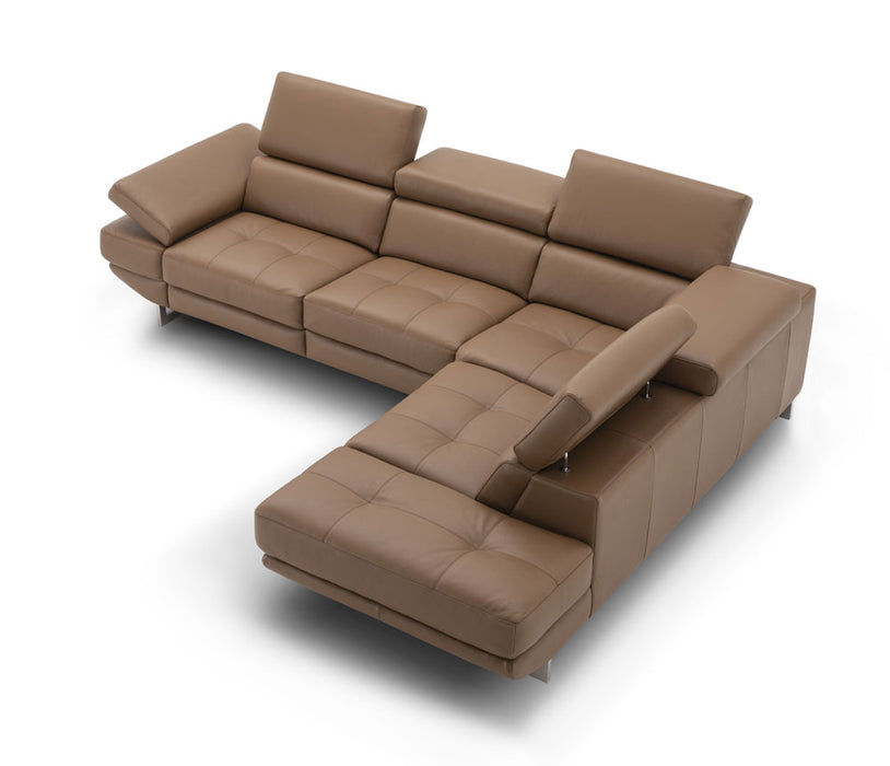 J&M Furniture - The Annalaise Recliner Leather Left Hand Chaise Sectional in Caramel - 19944-LHFC - GreatFurnitureDeal