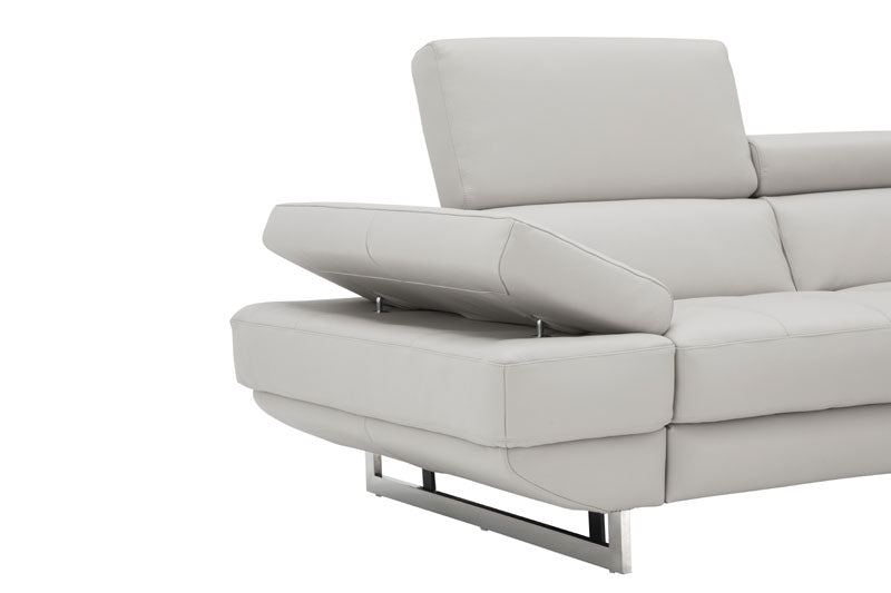 J&M Furniture - The Annalaise Recliner Leather Right Hand Chaise Sectional in Silver Gre - 19922-RHFC