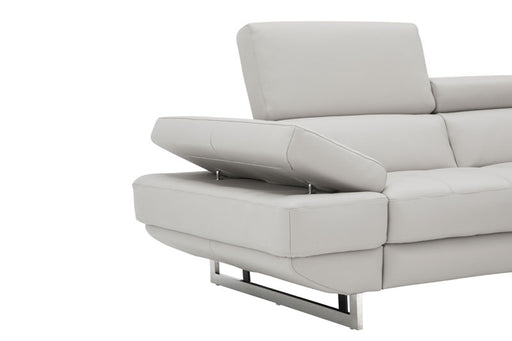 J&M Furniture - The Annalaise Recliner Leather Left Hand Chaise Sectional in Silver Gre - 19922-LHFC - GreatFurnitureDeal