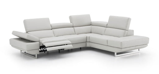 J&M Furniture - The Annalaise Recliner Leather Left Hand Chaise Sectional in Silver Gre - 19922-LHFC - GreatFurnitureDeal