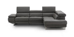 J&M Furniture - The Annalaise Recliner Leather Right Hand Chaise Sectional in Dark Grey - 19933-RHFC - GreatFurnitureDeal