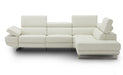 J&M Furniture - The Annalaise Recliner Leather Left Hand Chaise Sectional in Snow White - 19966-L - GreatFurnitureDeal