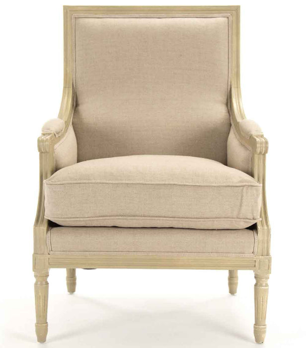 Zentique - Louis Natural Linen Accent Chair - B007 257-1 A003 - GreatFurnitureDeal