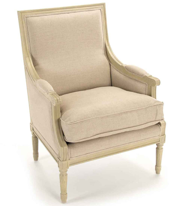 Zentique - Louis Natural Linen Accent Chair - B007 257-1 A003 - GreatFurnitureDeal