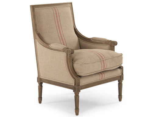 Zentique - Louis English Khaki / Red Stripe Accent Chair - B007 E255-3 A034 Red Stripe - GreatFurnitureDeal