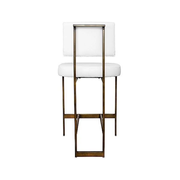 Worlds Away - Baylor Modern Counter Stool With White Vinyl Cushion In Bronze - BAYLOR BWH - GreatFurnitureDeal