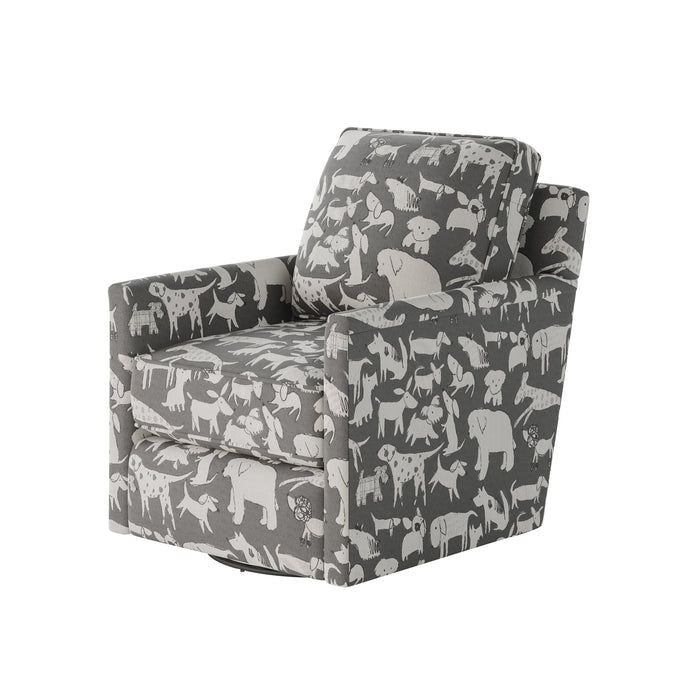 Southern Home Furnishings - Doggie Graphite Swivel Glider Chair in Grey - 21-02G-C Doggie Graphite - GreatFurnitureDeal