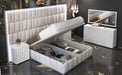 ESF FURNITURE - Orion Queen Size Bed in White with Light - ORIONQS - GreatFurnitureDeal
