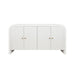 Worlds Away - Waterfall Edge Buffet With Fluted Door Front in White Glossy Lacquer - BELMONT WH - GreatFurnitureDeal