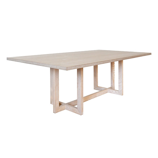 Worlds Away - Rectangle Dining Table With Linear Base In Cerused Oak - BERKLEY CO - GreatFurnitureDeal