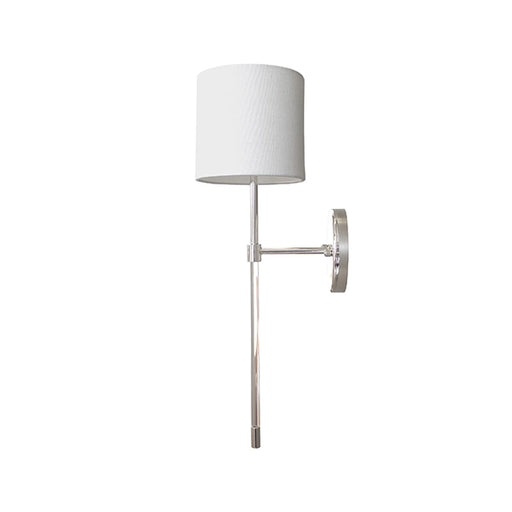 Worlds Away - Bristow Acrylic Sconce W. Wh Linen Shade In Nickel - BRISTOW N - GreatFurnitureDeal