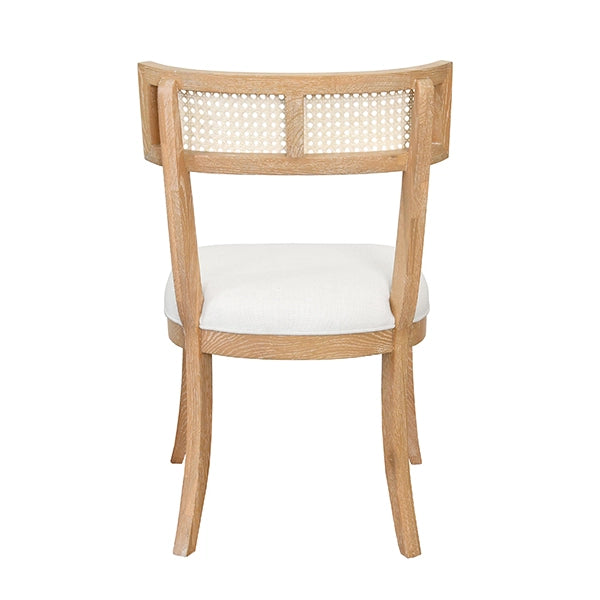 Worlds Away - Klismos Dining Chair With Cane Detail In Cerused Oak - BRITTA CO - GreatFurnitureDeal