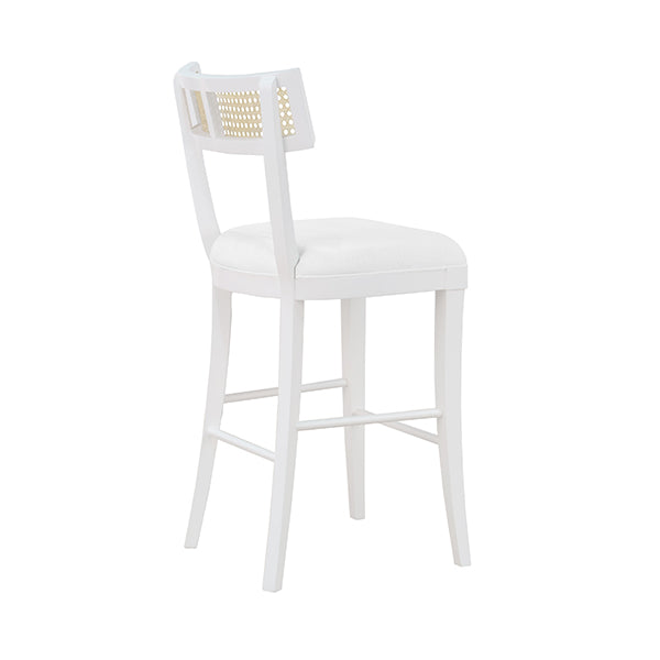 Worlds Away - Britta Klismos Counter Stool With Cane Detail in Matte White Lacquer - BRITTA CS WH - GreatFurnitureDeal
