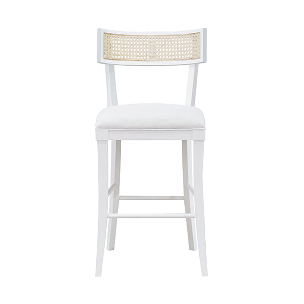 Worlds Away - Britta Klismos Counter Stool With Cane Detail in Matte White Lacquer - BRITTA CS WH - GreatFurnitureDeal