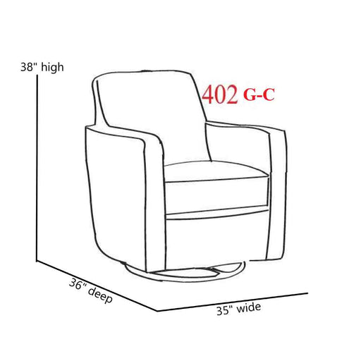Southern Home Furnishings - Jonah Foam Swivel Glider Chair in Grey - 402G-C Bindi Pepper Swivel Glider - GreatFurnitureDeal