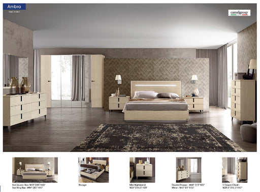 ESF Furniture - Ambra Legno King Bed in Ivory - AMBRABEDKS - GreatFurnitureDeal
