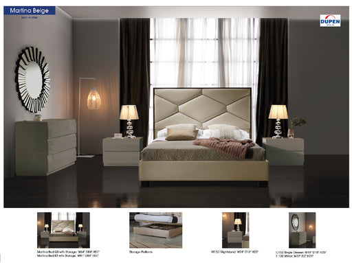 ESF Furniture - Martina 5 Piece King Storage Bedroom Set in Beige - MARTINABEDKS-M152-C152-E100 - GreatFurnitureDeal
