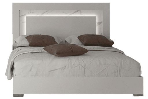ESF Furniture - Carrara Eastern King Size Bed w/Light in White - CARRARABEDKS - GreatFurnitureDeal