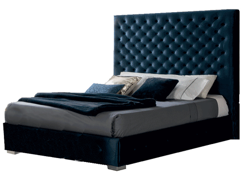 ESF Furniture - Leonor Queen Size Storage Bed in Blue - LEONORBEDQSBLUE - GreatFurnitureDeal