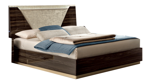 ESF Furniture - Smart Queen Size Bed in Walnut - SMARTQSWALNUT - GreatFurnitureDeal