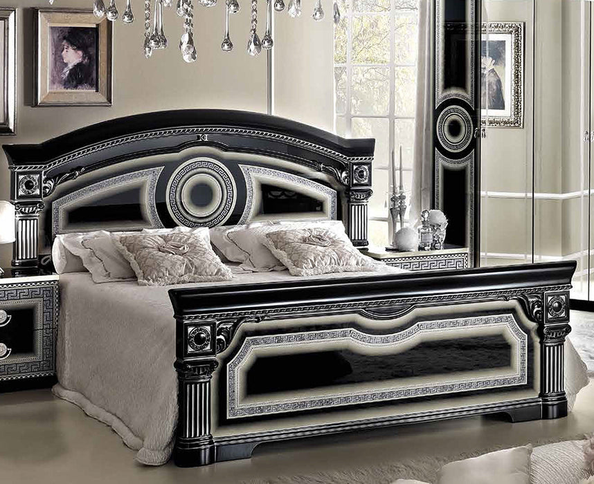 ESF Furniture - Aida 3 Piece Queen Bedroom Set in Black/Silver - AIDABEDQ.SBLACK/SILV-3SET