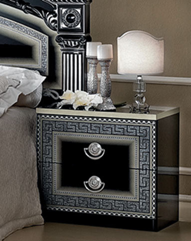 ESF Furniture - Aida 4 Piece Queen Bedroom Set in Black/Silver - AIDABEDQ.SBLACK/SILV-4SET