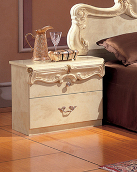 ESF Furniture - Barocco 5 Piece Eastern King Bedroom Set in Ivory - BAROCCOBEDK.S.IVORY-5SET