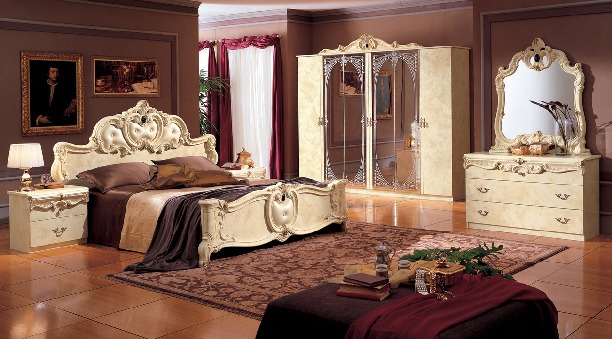 ESF Furniture - Barocco 5 Piece Queen Bedroom Set in Ivory - BAROCCOBEDQ.S-5SET - GreatFurnitureDeal