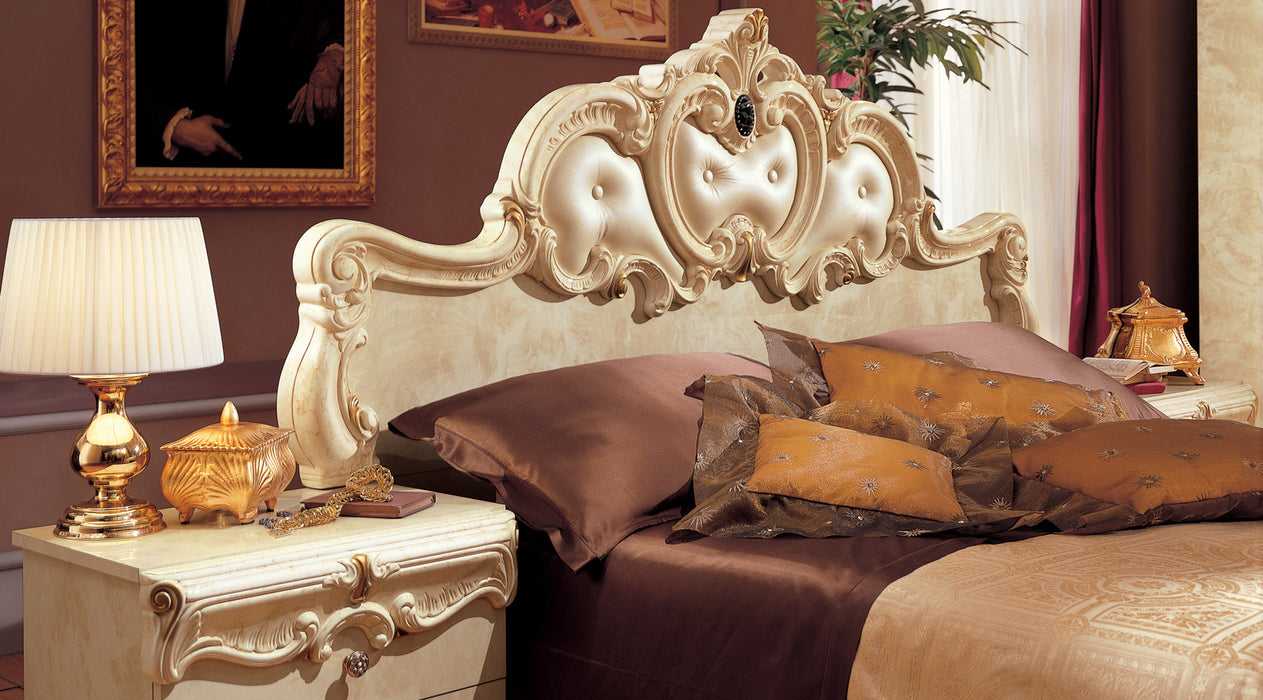 ESF Furniture - Barocco King Size Bed in Ivory - BAROCCOBEDK.S.IVORY - GreatFurnitureDeal