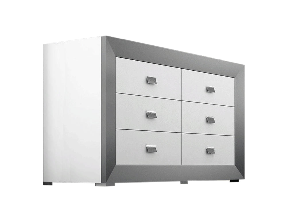 ESF Furniture - Margo Dresser in White/Grey - MARGODRESSER