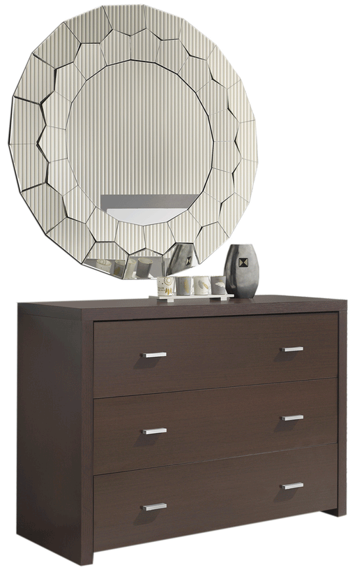 ESF Furniture - Regina Dresser with Mirror in Wenge - REGINADRESSER-MR - GreatFurnitureDeal
