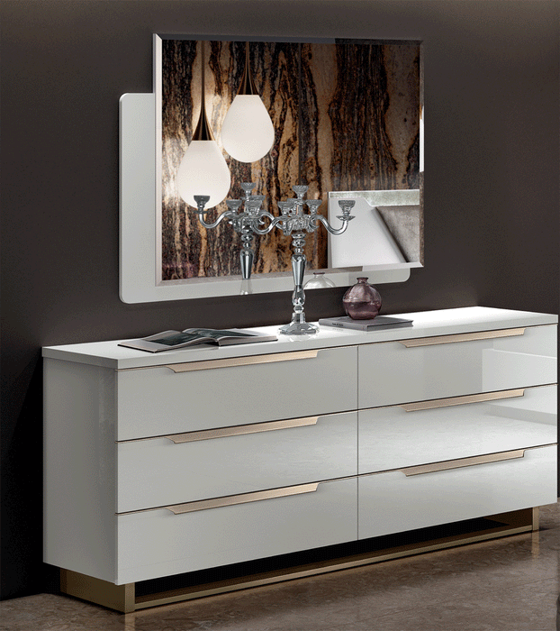 ESF Furniture - Smart Double Dresser with Mirror in White - SMARTDRESSER-MR