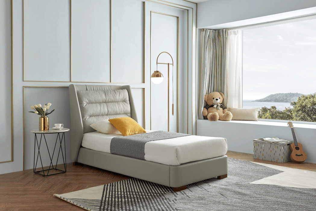 ESF Furniture - Lego Twin Size Bed w/Storage in Light Grey - LEGOTS