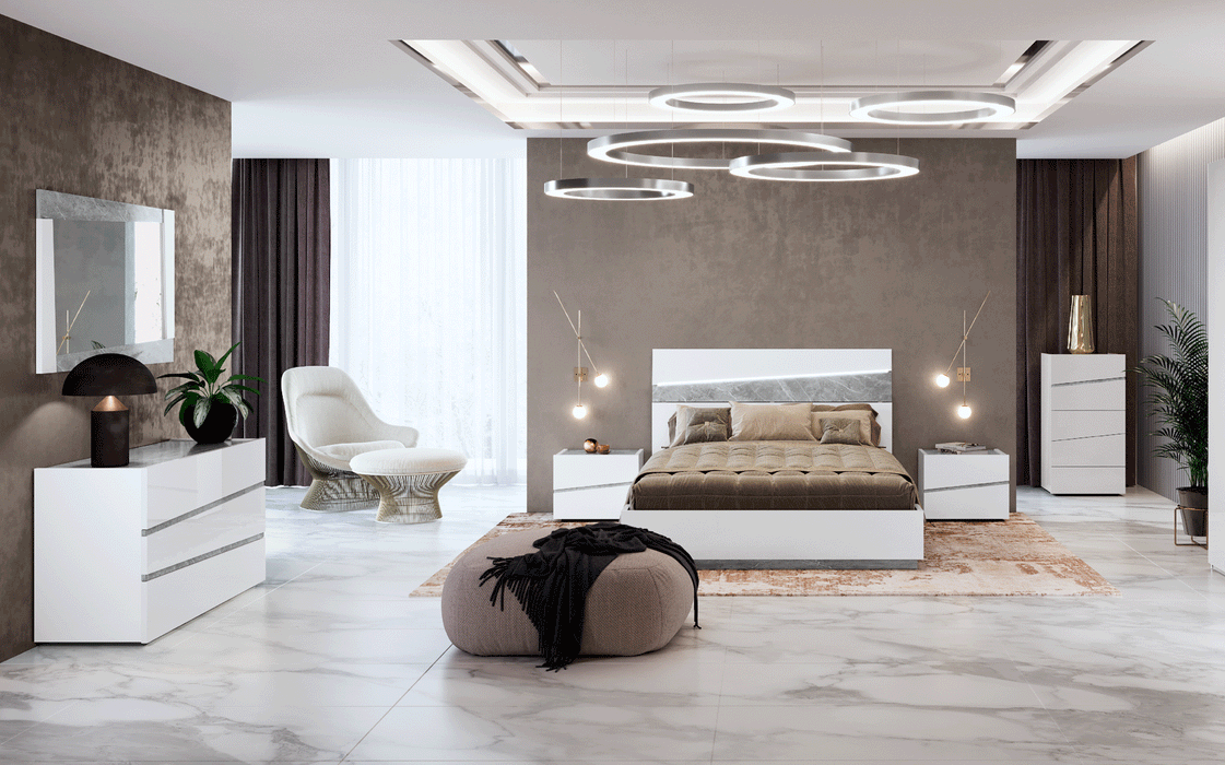 ESF Furniture - Camelgroup Italy Alba Single Dresser with Mirror in White - ALBASINGLEDRESSER-M - GreatFurnitureDeal