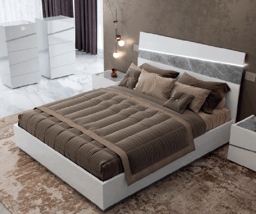 ESF Furniture - Camelgroup Italy Alba 6 Piece King Bedroom Set in White - ALBAKS-6SET - GreatFurnitureDeal