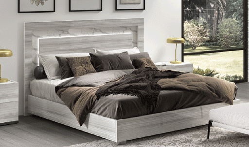 ESF Furniture - Carrara Queen Bed in Grey - CARRARABEDQSGREY - GreatFurnitureDeal