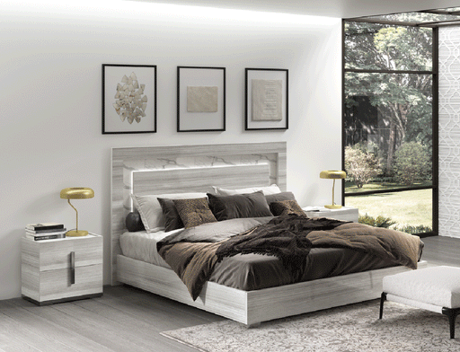 ESF Furniture - Carrara 3 Piece Eastern King Bedroom Set in Grey - CARRARABEDKSGREY-3SET - GreatFurnitureDeal