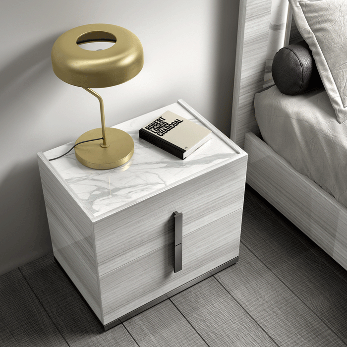 ESF Furniture - Carrara 6 Piece Queen Bedroom Set in Grey - CARRARABEDQSGREY-6SET