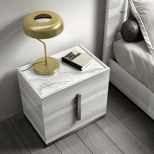 ESF Furniture - Carrara 5 Piece Eastern King Bedroom Set in Grey - CARRARABEDKSGREY-5SET - GreatFurnitureDeal