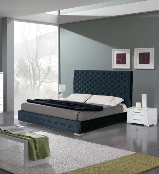 ESF Furniture - Leonor Blue 3 Piece King Storage Bed with Momo Casing - LEONORBEDKSBLUE-3SET - GreatFurnitureDeal