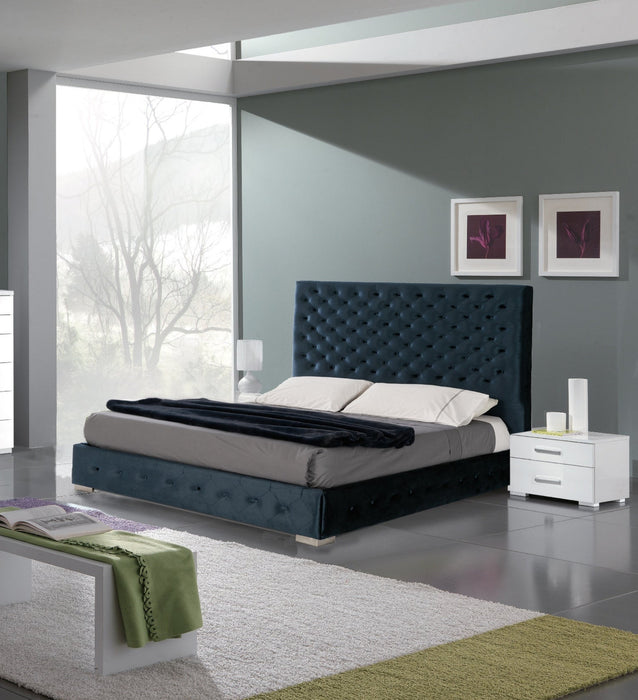 ESF Furniture - Leonor Blue 3 Piece King Storage Bed with Momo Casing - LEONORBEDKSBLUE-3SET